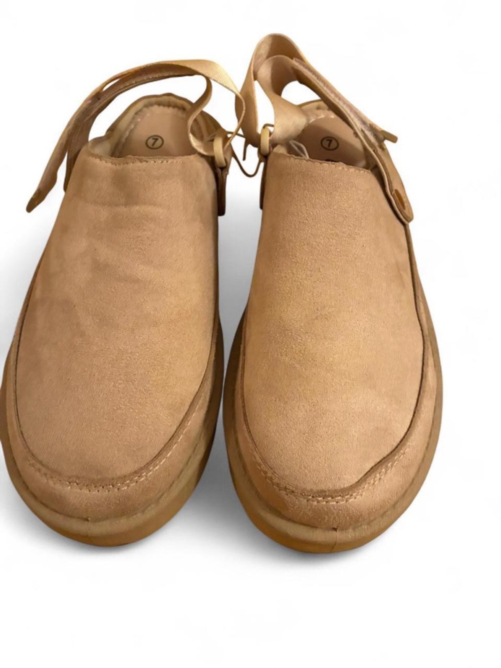 Women’s Suede Slingback Clogs - Tan